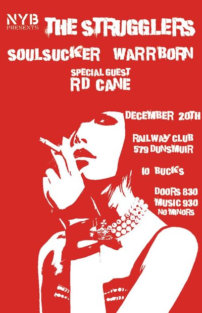 Strugglers, Soulsucker, Warrborn, RD Cane @ Railway Club Dec 20 2014 - May 7th @ Railway Club