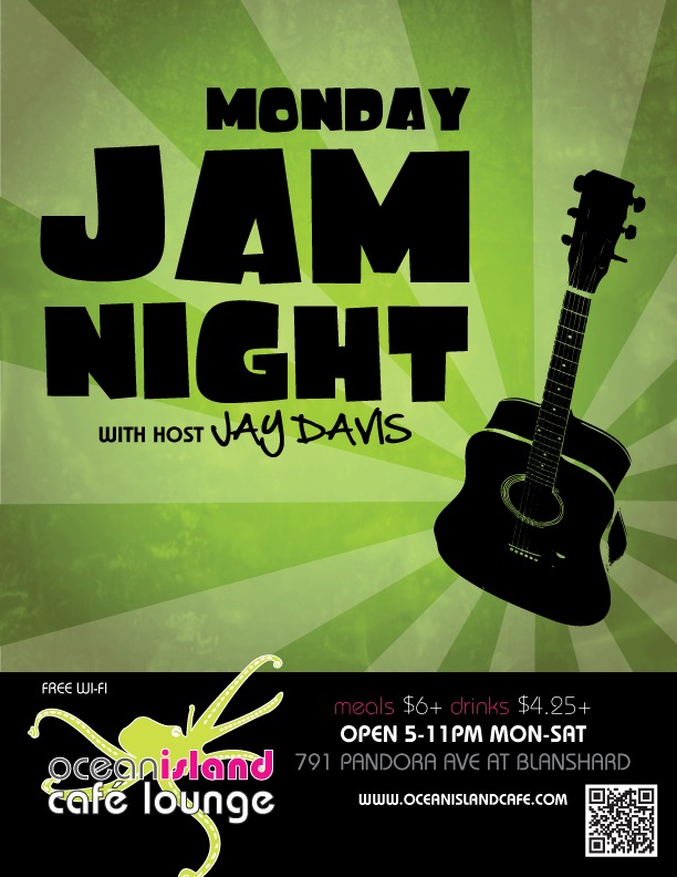 Jam Night! @ Ocean Island Lounge Dec 29 2014 - Jun 5th @ Ocean Island Lounge