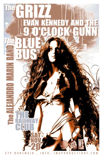 The Grizz, EVAN KENNEDY AND THE 9'OCLOCK GUNN, The BLUE BUS, The ALEJANDRO MARIN BAND @ Railway Club Nov 20 2010 - May 16th @ Railway Club