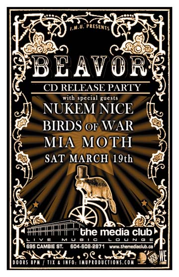 BEAVOR CD Release Party w/ special guests: Beavor, NUKEM NICE , Birds of War, Mia Moth @ The Media Club Dec 31 1969 - May 7th @ The Media Club