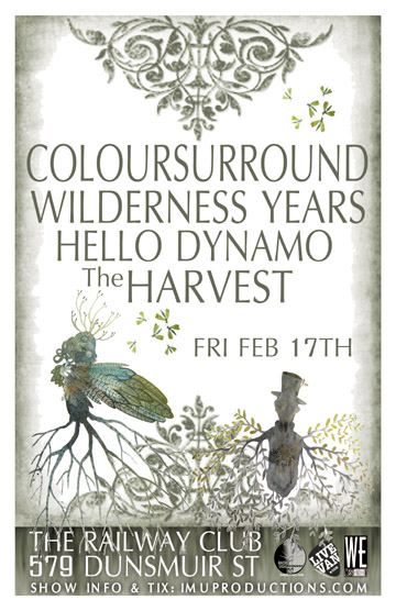 The Harvest, Coloursurround, Hello Dynamo, Wilderness Years @ Railway Club Feb 17 2012 - May 9th @ Railway Club