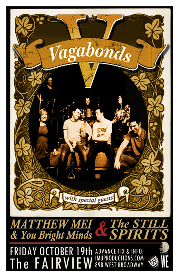 The Vagabonds, Matthew Mei, The Still Spirits @ Fairview Pub Oct 19 2012 - May 6th @ Fairview Pub