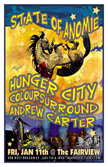 State Of Anomie, Hunger City, Coloursurround, Andrew Carter @ Fairview Pub Jan 11 2013 - May 6th @ Fairview Pub