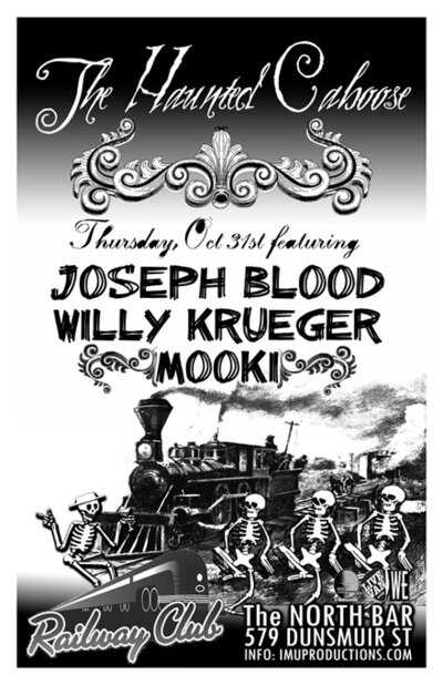 The HAUNTED CABOOSE! in the North Bar: Joseph Blood, Will Krueger, MOOKI  @ Railway Club Oct 31 2013 - Apr 30th @ Railway Club