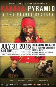 Kabaka Pyramid & the Bebble Rockers: Kabaka Pyramid, B Kenyon, DJ 151 @ Rickshaw Theatre Jul 31 2015 - Jun 25th @ Rickshaw Theatre