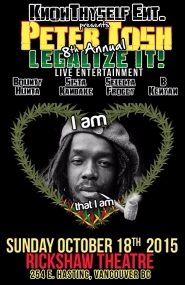 8th Annual Peter Tosh EarthStrong:  B KENYAN, Bounty Hunta @ Rickshaw Theatre Oct 18 2015 - May 13th @ Rickshaw Theatre