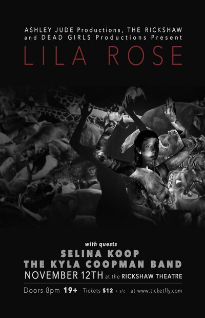 Lila Rose, Selina Koop and the Blank, KYLA COOPMAN BAND @ Rickshaw Theatre Nov 12 2015 - May 8th @ Rickshaw Theatre