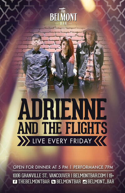 Early Entertainment: Adrienne and The Flights  @ Belmont Bar Jun 3 2016 - May 16th @ Belmont Bar