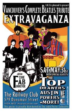 THE FAB FOUREVER (Twist & Shout) Beatles Tribute Extravaganza w/: The Fab Fourever, Top Drawers, MC AUSTIN POWERS, + more! @ Railway Club May 31 2008 - May 8th @ Railway Club