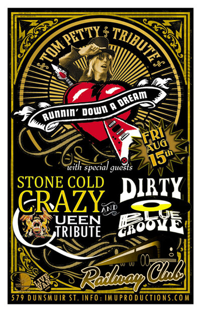 Tom Petty & Queen Tributes!: Runnin Down A Dream , Stone Cold Crazy, The Dirty Blue Groove @ Railway Club Aug 15 2014 - May 6th @ Railway Club