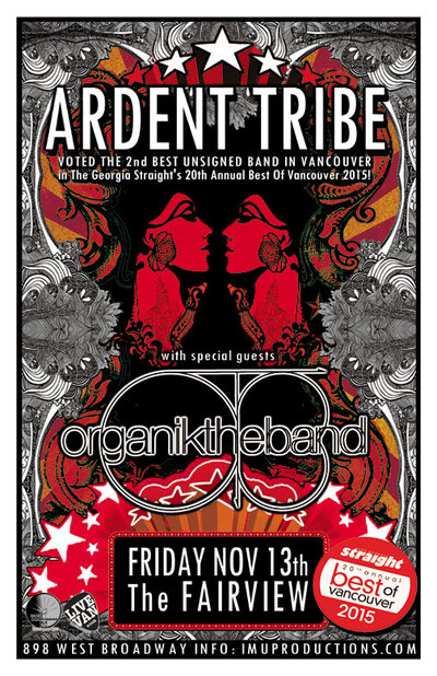 Ardent Tribe, Organik @ Fairview Pub Nov 13 2015 - Jun 12th @ Fairview Pub