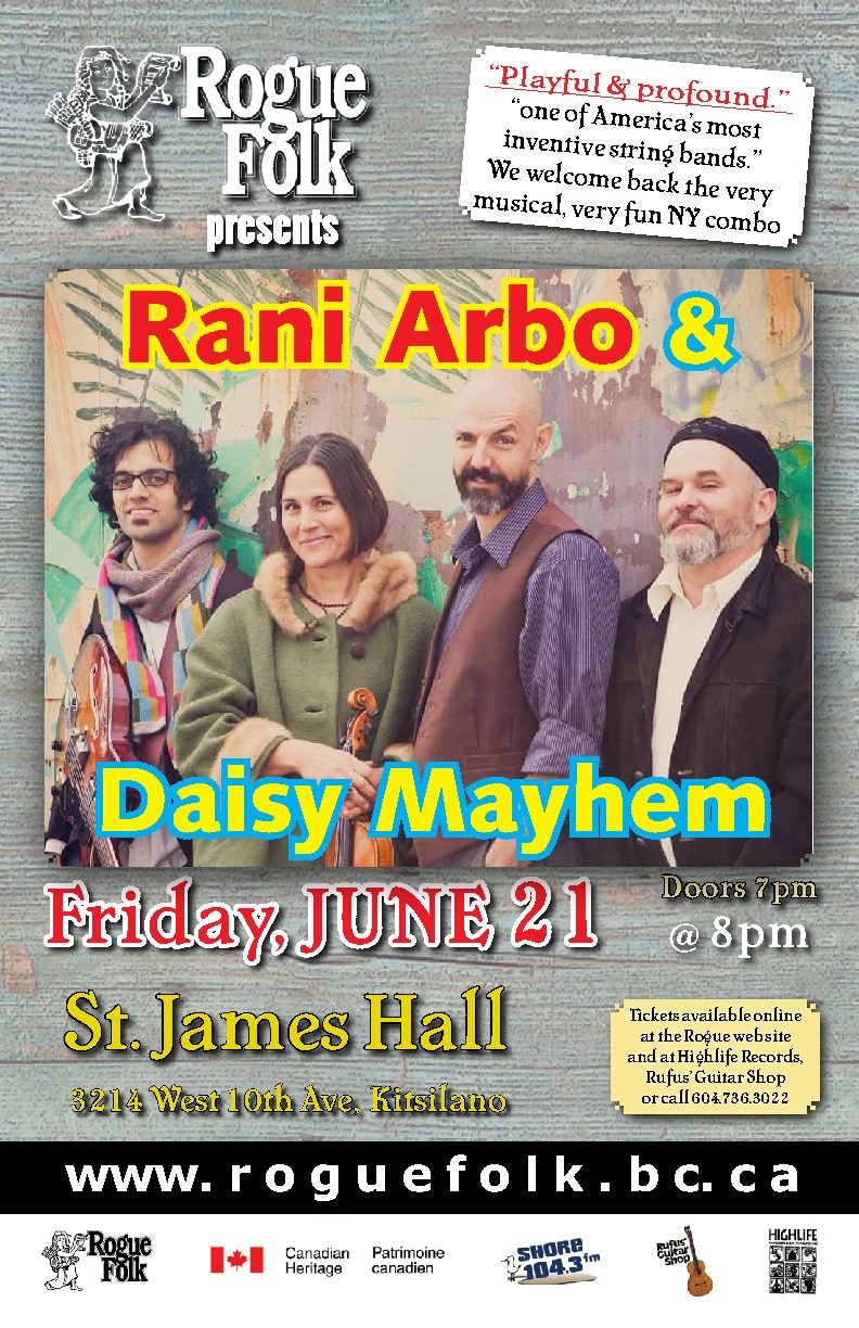 Rani Arbo & daisy mayhem @ St. James Community Hall - Jun 21, 2013