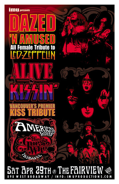 Dazed n Amused, Alive n' Kissin', American Woman @ Fairview Pub Apr 29 2017 - May 6th @ Fairview Pub