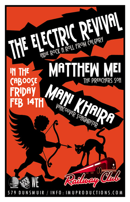 In the Railway's Caboose: The Electric Revival, Matthew Mei, Mani Khaira @ Railway Club Feb 14 2014 - Jun 13th @ Railway Club