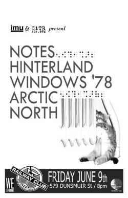WINDOWS '78, HINTERLAND, SHUKOV: Hinterland, windows78, Notes, North, Shukov @ Railway Club Jun 9 2006 - May 7th @ Railway Club