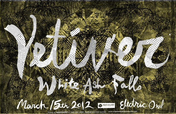 Vetiver, White Ash Falls @ Electric Owl Mar 15 2012 - May 7th @ Electric Owl