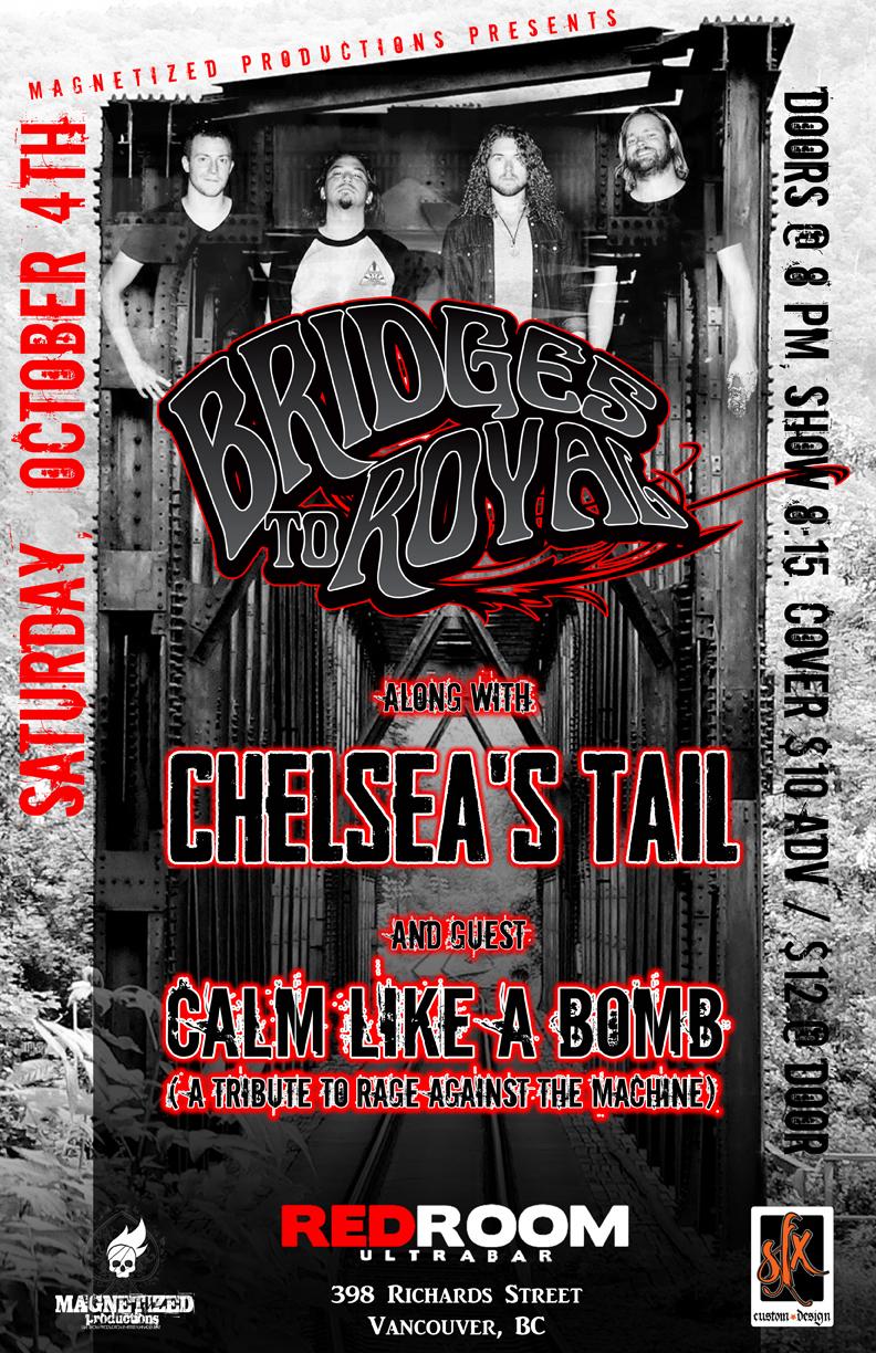 Bridges to Royal, Chelsea's Tail, Calm Like A Bomb ( Tribute To Rage Against The Machine) @ The Red Room Oct 4 2014 - May 14th @ The Red Room