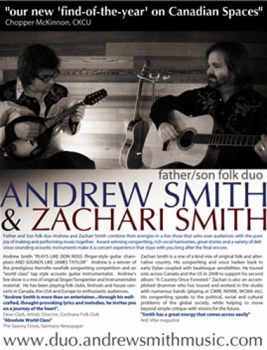 Andrew & Zachari Smith Folk Duo: Andrew & Zachari Smith @ Serious Coffee sooke Jun 1 2010 - May 8th @ Serious Coffee sooke