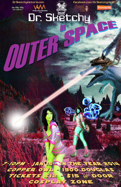 Dr. Sketchy Victoria in Outer Space @ Copper Owl Jan 15 2014 - Jun 4th @ Copper Owl