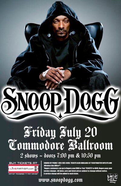 LATE SHOW:: Snoop Dogg @ The Commodore Ballroom - Jul 20, 2012