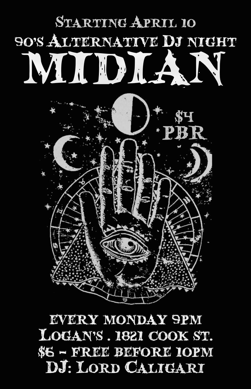 90s Alternative Night: Midian @ Logan's Pub May 15 2017 - Jun 4th @ Logan's Pub