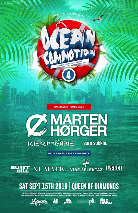 Ocean Commotion 4 100% Bass Music Boat Cruise w/ Marten H&oslash;rger @ The Red Room Sep 15 2018 - Jun 18th @ The Red Room