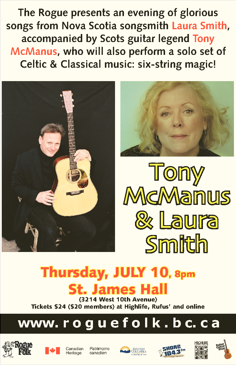 Tony McManus, Laura Smith @ St. James Community Hall Jul 10 2014 - Jun 25th @ St. James Community Hall