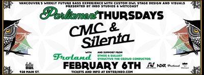Get ready for a Funk filled night!: CMC & Silenta, Froland, Ethos & Sullust, Syductive the Crowd Conductor @ Electric Owl Feb 6 2014 - Jun 9th @ Electric Owl