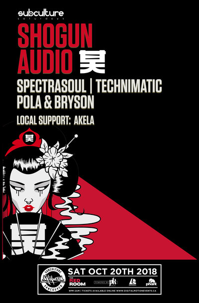 Shogun Audio: SpectraSoul / Technimatic / Pola & Bryson @ The Red Room Oct 20 2018 - Jun 14th @ The Red Room