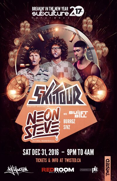 NYE 2017: SkiiTour and , Neon Steve @ The Red Room Dec 31 2016 - May 10th @ The Red Room