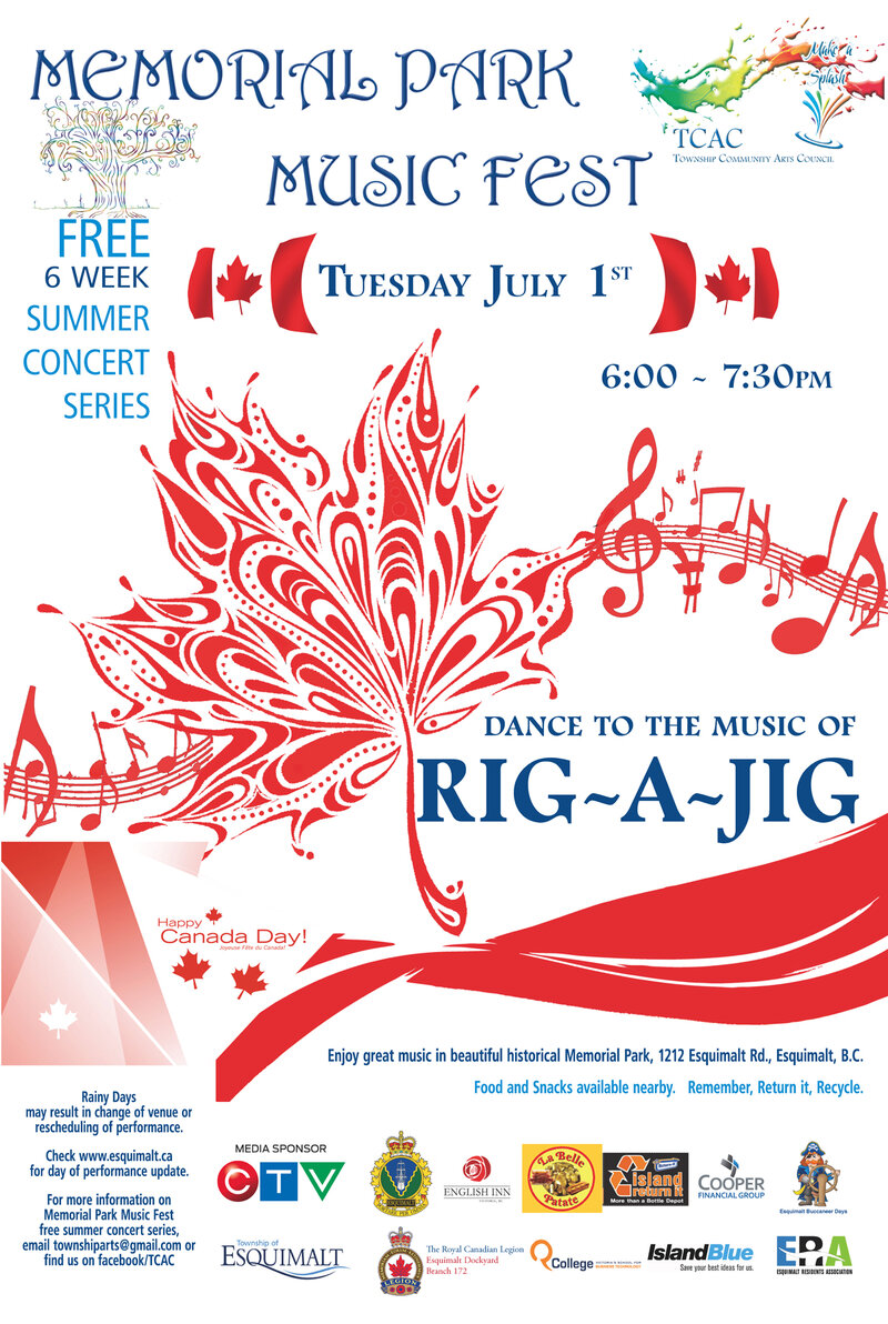 CONCERT #2 - CANADA DAY: Rig-A-Jig @ MEMORIAL PARK 1212 ESQUIMALT RD ESQUIMALT - Jul 01, 2014