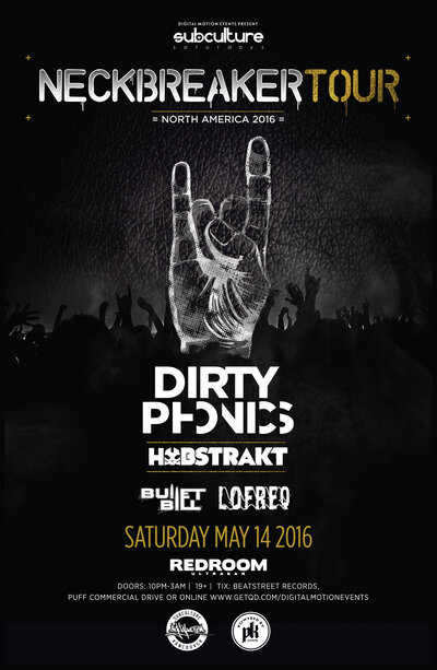 DIRTYPHONICS & HABSTRAKT [Neckbreaker Tour] at #SUBcultureSaturdays: Dirty Phonics, HABSTRAKT  @ The Red Room May 14 2016 - Jul 28th @ The Red Room
