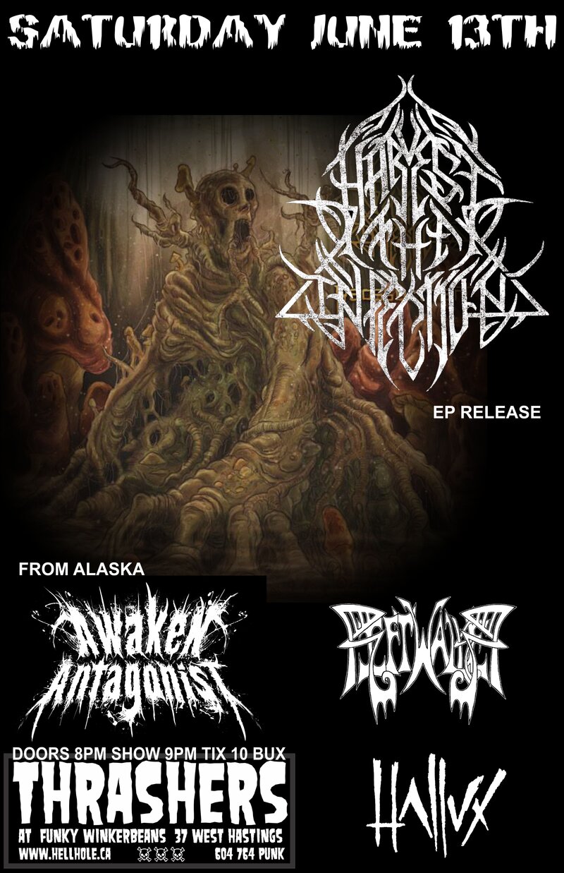 Harvest The Infection, Awaken Antagonist, Riftwalker, HALLUX @ Funky Winker Beans Jun 13 2015 - May 7th @ Funky Winker Beans