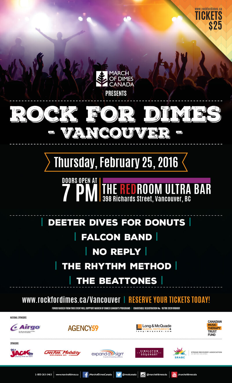 Rock for Dimes Vancouver 2016 @ The Red Room Feb 25 2016 - Jun 23rd @ The Red Room