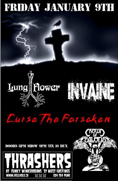 Lungflower, Invaine, Curse the Forsaken, Crown of Talons @ Funky Winker Beans Jan 9 2015 - May 9th @ Funky Winker Beans