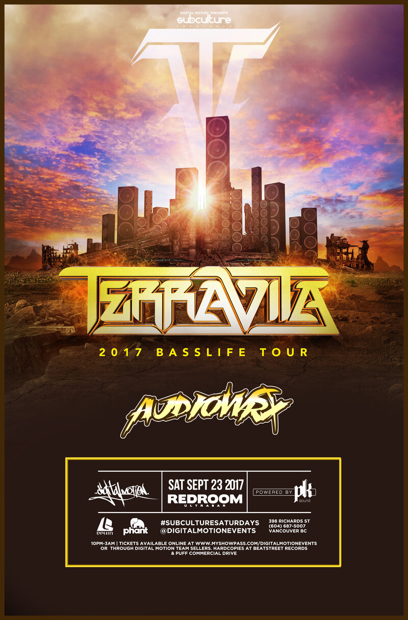 Basslife Tour feat: Terravita, Audiowrx @ The Red Room Sep 23 2017 - Jun 23rd @ The Red Room