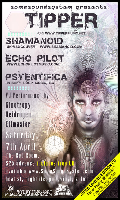 SomaSoundSystem presents live performces by:: Tipper, ShaMANoiD, Echopilot, Psyentifica @ The Red Room Apr 7 2012 - Jun 13th @ The Red Room