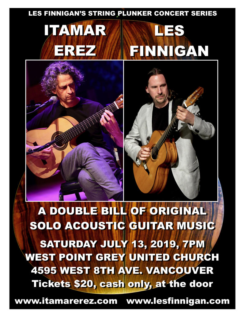 Itamar Erez, Les Finnigan @ West Point Grey United Church Jul 13 2019 - May 8th @ West Point Grey United Church