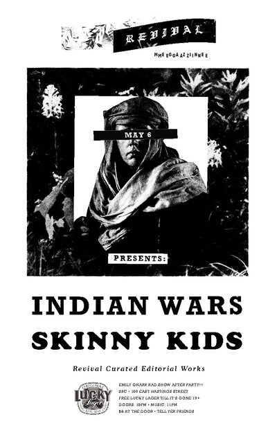 EMILY CARR (INDUSTRY NIGHT) GRAD SHOW AFTER PARTY: Indian Wars, Skinny Kids @ SBC Restaurant May 6 2016 - Jun 12th @ SBC Restaurant