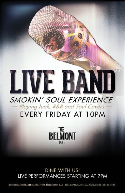 Late NIght Friday Entertainment: The Smokin Soul Experience  @ Belmont Bar May 6 2016 - May 16th @ Belmont Bar