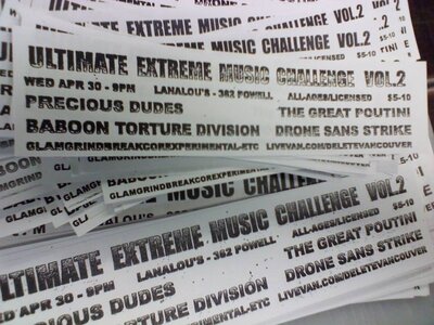 The Great Poutini, Amputoctopus, Baboon Torture Division, Drone Sans Strike @ LanaLou's Apr 30 2014 - May 7th @ LanaLou's