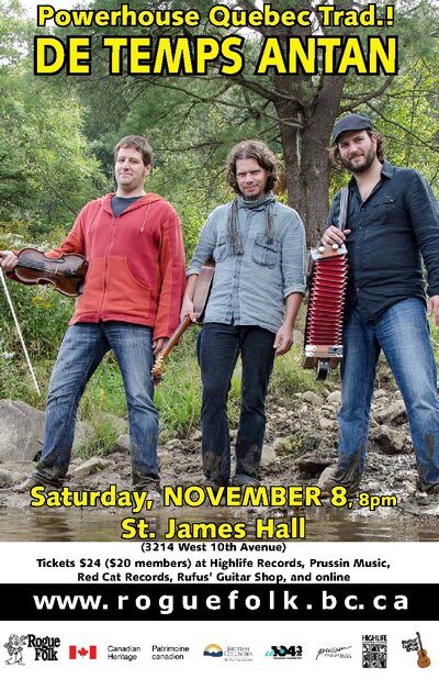 De Temps Antan @ St. James Community Hall Nov 8 2014 - Jun 24th @ St. James Community Hall