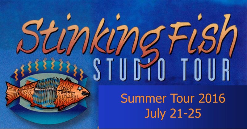 Stinking Fish Studio Tour: Marlene Bowman, Valerie Speed , Detlef Grundmann, Sarah Leckie, Leslie Speed, Bonnie Coulter, Angela Menzies, Robert Chabot, Ann Semple  , Anne Krauss, Frank Mitchell, Wendy Mitchell  , Elaine Morton , Mike Downey, Stefan Bundschuh, Susan Romphf @ Metchosin and East Sooke - Jul 21, 2016