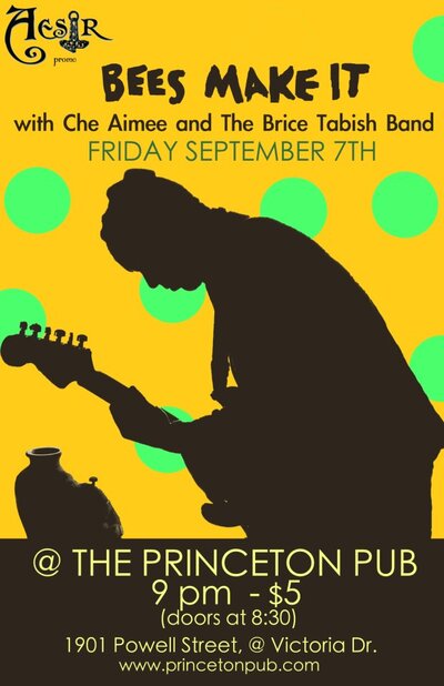 Brice Tabish Band, Che Aimee, Bees Make It @ Princeton Pub Sep 7 2012 - May 16th @ Princeton Pub