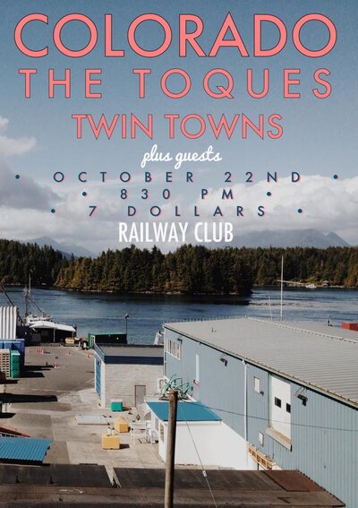 COLORADO, The Toques, Twin Towns, Nigel Tung @ Railway Club Oct 22 2014 - May 8th @ Railway Club