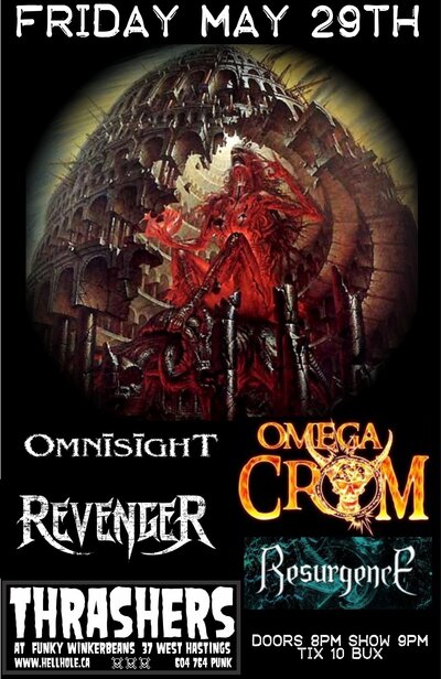 Omnisight, Omega Crom, Revenger, Resurgence @ Funky Winker Beans May 29 2015 - May 1st @ Funky Winker Beans