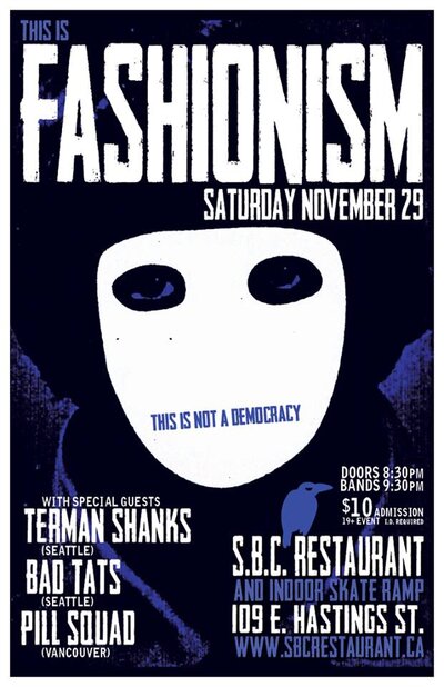THIS IS FASHIONISM: Fashionism, Terman Shanks, Bad Tats, Pill Squad @ SBC Restaurant Nov 29 2014 - Jun 9th @ SBC Restaurant