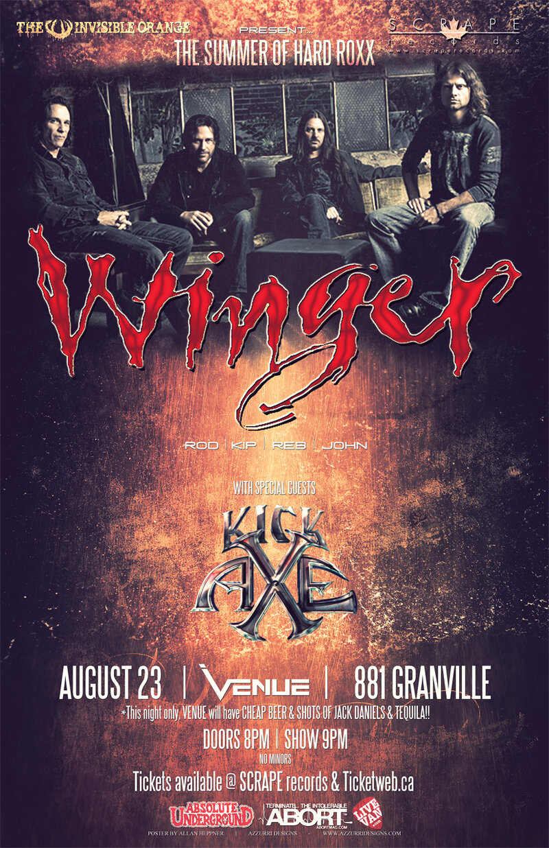 Winger, KICK AXE @ Venue Dec 31 1969 - May 1st @ Venue
