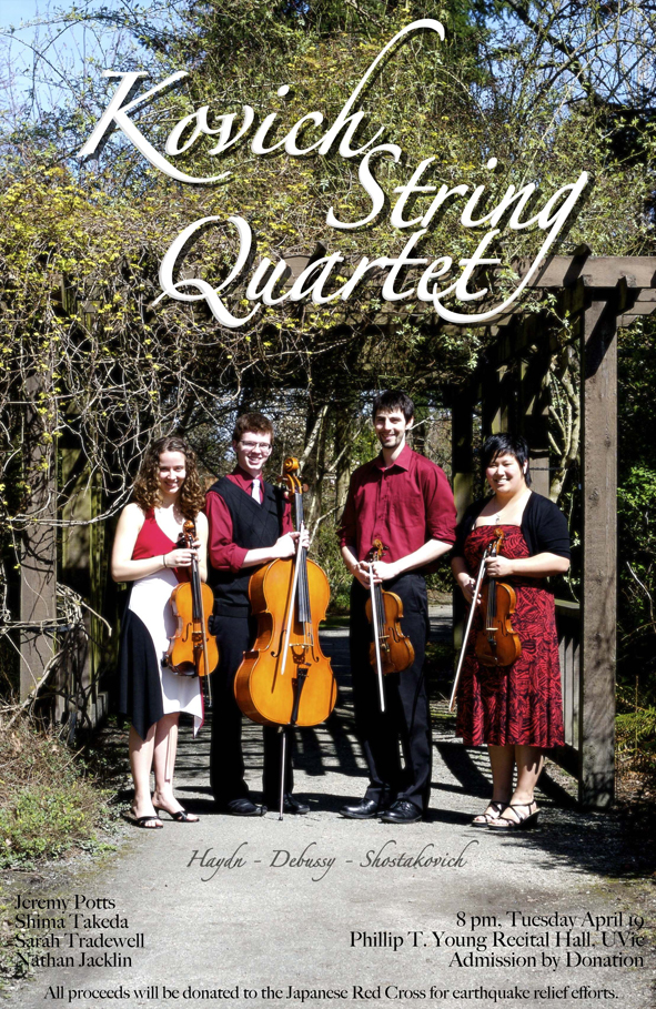 Kovich Quartet @ Phillip T. Young Recital Hall (Uvic) Apr 19 2011 - Jul 6th @ Phillip T. Young Recital Hall (Uvic)
