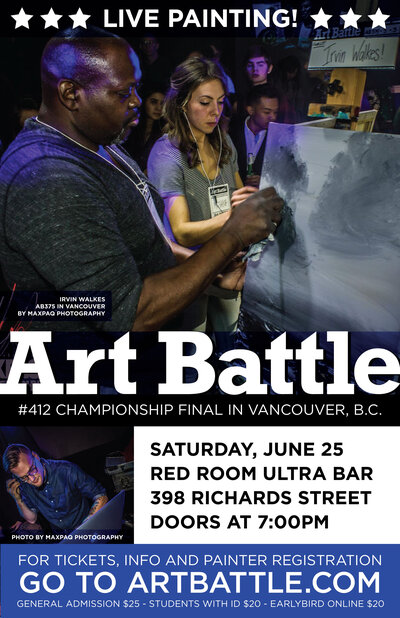 Art Battle 412 - Vancouver, BC Championship Final! @ The Red Room Jun 25 2016 - Jun 24th @ The Red Room